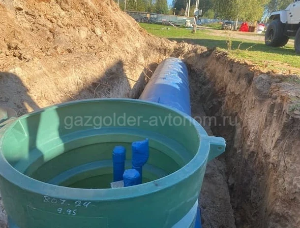 Монтаж подземного газгольдера в Балашихе в котлован
